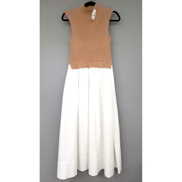 English Factory Dresses & Skirts - NEW English Factory white tan Turtle Neck Dress size SMALL OLD MONEY PREP office